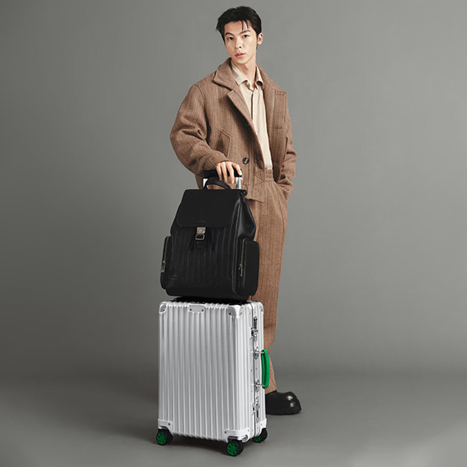 rimowa never still leather flap backpack